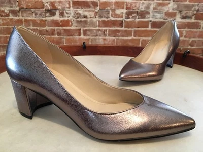 Zapatos de salón Marc Fisher de cuero metálico con maná punta baja 5 nuevos Foto 1 de 3
