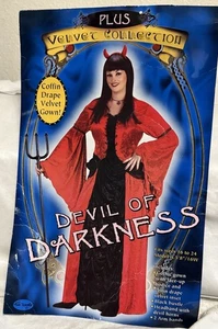 Disfraz Diablo Adulto Mujer Vestido Halloween Talla Grande 16 a 24 con Diadema Diablo - Imagen 1 de 8