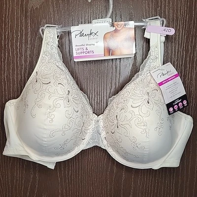 Playtex Secrets Bra 42D  Off White Underwire Padded US4513 New With Tags - Image 1 of 4