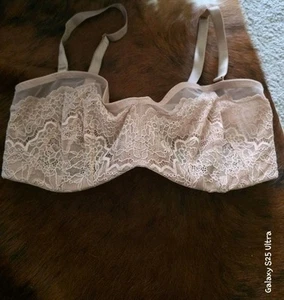 Victoria's Secret Body By Victoria Demi Biege Lace Bra Size 36DD - Picture 1 of 3