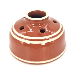 Colonial Williamsburg Pottery Redware Inkwell 3.2" Wide 5 Pen Holes Signed READ - Picture 1 of 8