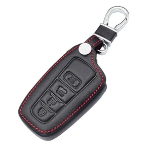 Black Leather For Toyota Camry CH-R 4 Buttons Remote Key Case Holder Cover Fob - Picture 1 of 4