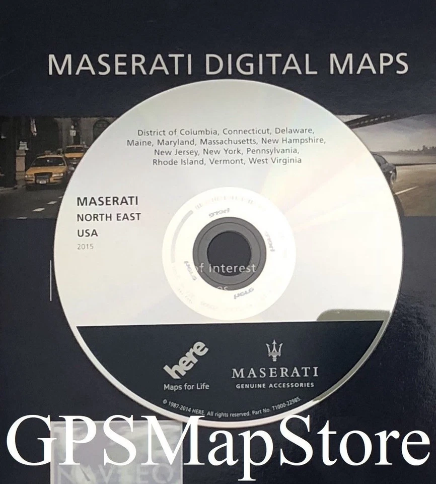 2008-2012 Maserati GranTurismo GPS Navigation CD NORTH EAST U.S Map 2015 Update - Image 1 of 1