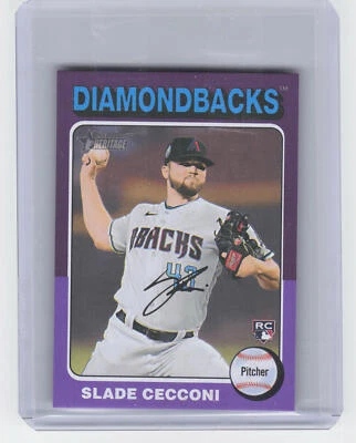 2024 Topps Heritage Mini #397 Slade Cecconi Purple Border #/15 - Image 1 of 2