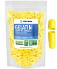 Size 00 Yellow Empty Gelatin Pill Capsules Kosher Gel Gluten-Free Made in USA 