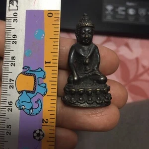 Phra Kring Thai Buddhist With Temple Stamp On Base Embedded Ball  - Picture 1 of 12