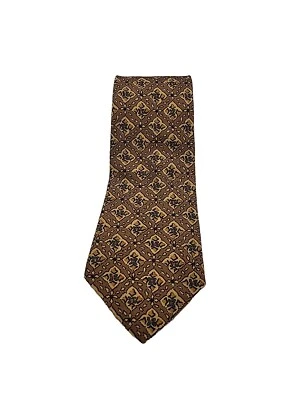 Corbata floral geométrica para hombre Joseph Abboud marrón azul negro 58" x 4"  Foto 1 de 4