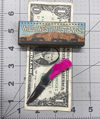 ROUGH RIDER MINIATURA BLOQUEO TRASERO con MANGOS DE HUESO LISO ROSA RR1330 Foto 1 de 3