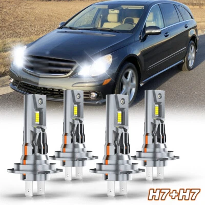 Kit de faros LED bombillas de haz alto y bajo para Mercedes-Benz R350 2006-2010 4x 6500K Foto 1 de 4