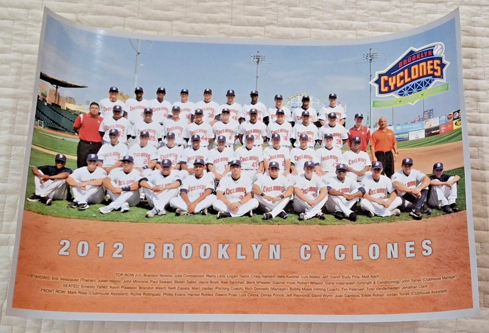 BROOKLYN CYCLONES 2012 TEAM PHOTO POSTER SGA NEW YORK METS MiLB BRANDON NIMMO - Image 1 of 1