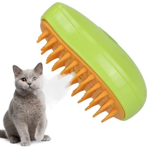 USB Rechargeable Massage Steam Brush Pet Hair Cleaning Brush Comb for Cats Dogs - Picture 1 of 15