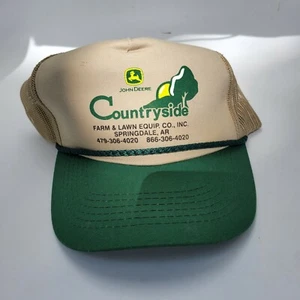 John Deere Countryside Springdale AR Hat Cap Beige Adult Mesh Snapback Bg9 - Picture 1 of 5