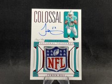 2022 PANINI NATIONAL TREASURES TYREEK HILL COLOSSAL NFL SHIELD PATCH AUTO 1/1