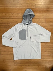 Peter Millar Flex Adapt Half-Zip Hoodie Men Medium Gray Tailored Fit NWT $250 - Picture 1 of 12