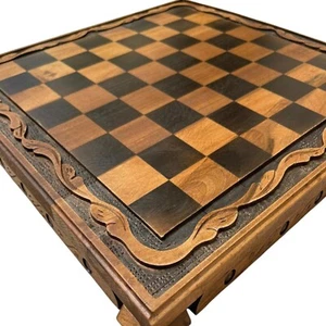 Vintage Chess Board Only 100% Handmade Solid Walnut Wood 14" - Gift Ideas🎁 - Picture 1 of 7