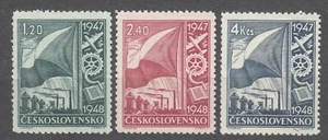 CZECHOSLOVAKIA 1947 SC#322/24 **MNH set Czechoslovakia’s two-year reconstruction - Imagen 1 de 1