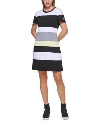 Dkny Jeans Womens Knit Striped Mini Dress Size XXS, White Combo - Image 1 of 4