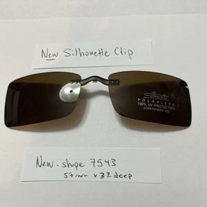Silhouette Clip On shape 7543 Brown Polarized Lenses 57 mm - Picture 1 of 2