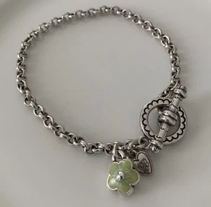 Brighton FLOWER 7.5 Inch Toggle Charm Bracelet, Signed - Picture 1 of 5