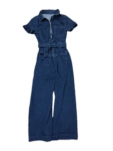 Anthropologie Maeve The Colette Jumpsuit Denim Jean Size 6 Blue READ - Picture 1 of 4