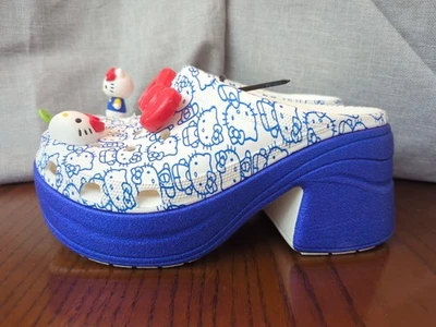 NEW Crocs Hello Kitty 50th Anniversary Blue Glitter Siren Clogs Women Size 11 - Image 1 of 4