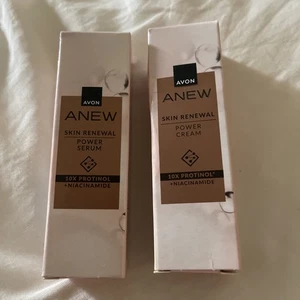 2 Avon Anew Skin Renewal Power Cream & Serum TRIAL SIZE X2 10ml - Picture 1 of 2