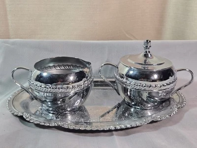 Irvinware Azúcarero de Metal con Tapa y Crema Set con Bandeja Juego de 4 piezas  Foto 1 de 4