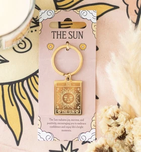 The Sun Vintage Tarot Keyring - Gold-tone - Brand New - Picture 1 of 2