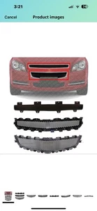 New Bumper Grille For 2008-2012 Chevrolet Malibu Front Upper Center Lower 3pcs - Picture 1 of 8