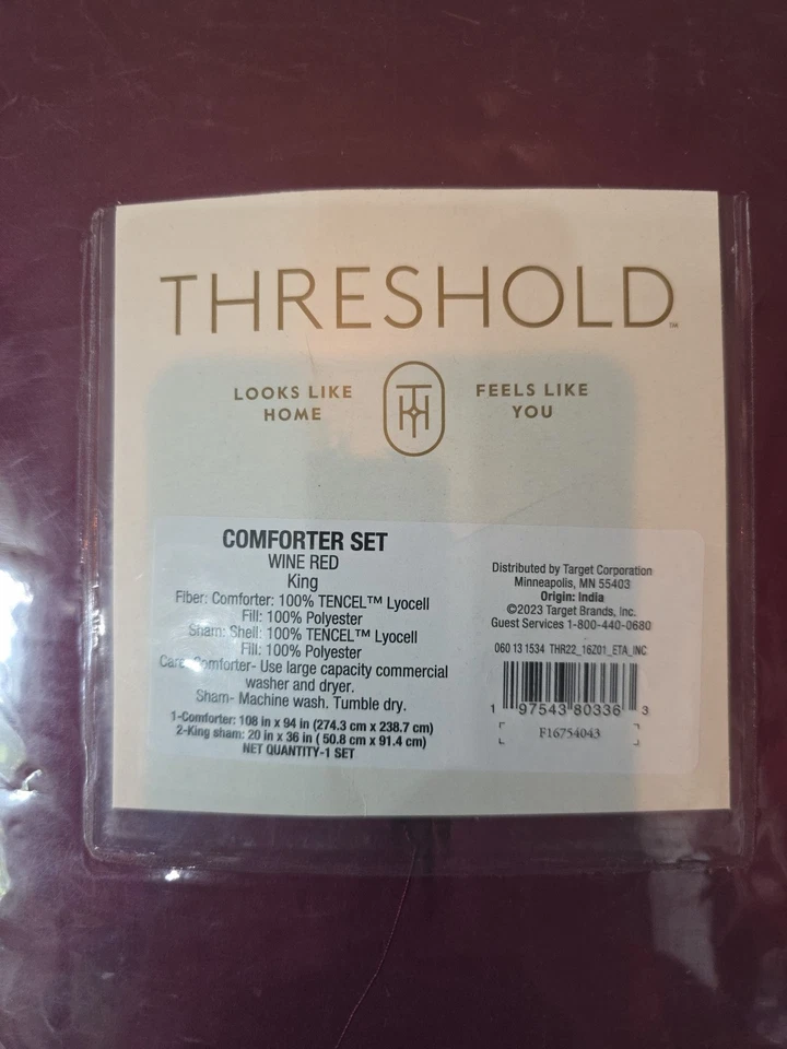 Threshold King Comforter Set. Wine Colored.  New From Target $109 - Image 1 of 1