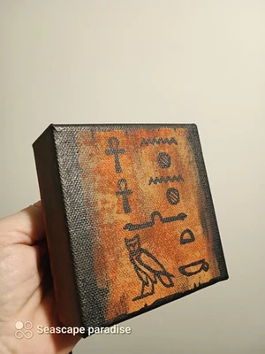 Art 4"/4" Original Acrylic painting Stretched Canvas  - Image 1 of 3