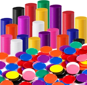 1000 Pieces 1 Inch Bingo Chips Bulk, 10 Colors Bingo Markers for Math Practice, - Picture 1 of 12