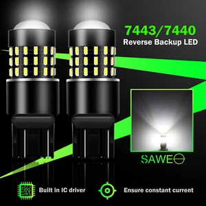 2x LED Backup Reverse Light Bulbs Back Up Super Bright White 7440 7443 7444 W21W - Picture 1 of 10