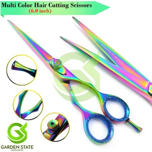 Tijeras afiladas de 6"" para cortar el pelo de peluquero tijeras titanio multicolor - Imagen 1 de 1