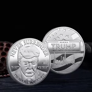 Donald Trump President Gift Cllectible Challenge Coin Mug Shot Never Surrender - Picture 1 of 6