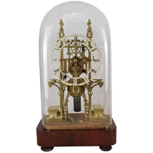 Antike Englische Skelett Uhr 19 Jh. Überholt mit Garantie - Picture 1 of 24