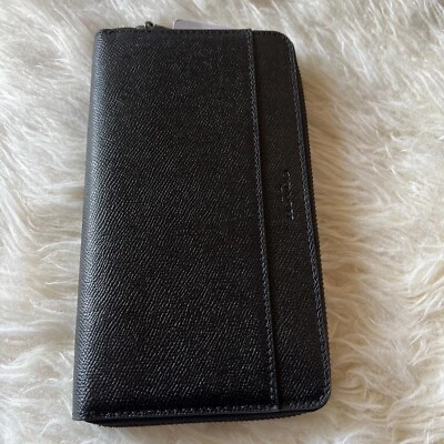 ТРЕНЕР F59120 новый с Ярлыками аккордеон путешествий Walllet - сафьяновая кожа черный - Изображение 1 из 4