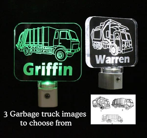 Personalized Kids Garbage Truck night light, boys bedroom decor - Picture 1 of 8