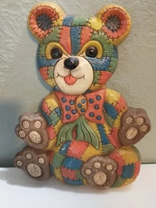 Vtg Foam Patchwork Teddy Bear Wall Hanging Decor Baby Nursery 1970's - Picture 1 of 5