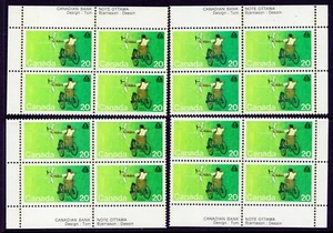 Canada 694i VF MNH M/S PBs on HB paper, 20c Olympics 1976 issue CV $200 - Picture 1 of 1