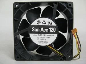 Sanyo San Ace 9G1212HG105 12V 0.98A DC Square 120mm 4-pin dual ball bearing Fan - Picture 1 of 4