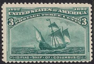 #232 F-VF MNH OG-3¢ COLUMBIANISCH - sehr frischer Stempel und Farbe (REM #232-6) - Bild 1 von 2