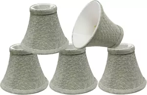 30054-5, Bell Clip-On Chandelier Lamp Shade, Light Grey, 3" Top X 6" Bottom X 5" - Picture 1 of 12