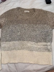 Suéter Love Shack Elegante Talla 1 XS Dorado Plata Beige Alpaca NUEVO - Imagen 1 de 10