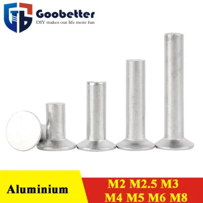 GOO BETTTER Solid Aluminium Countersunk Head Rivets DIN 661 - M2 M2.5 M3 M4 M5 M6 M8