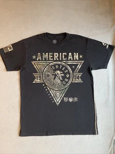 American Fighter Affliction Buckle T-Shirt Mens L Black Gold Graphic MMA Biker  - Bild 1 von 19