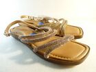 Mariella Women HSoes sandals Gold Rhinestones Wedge Size 7.5 SKU 10952
