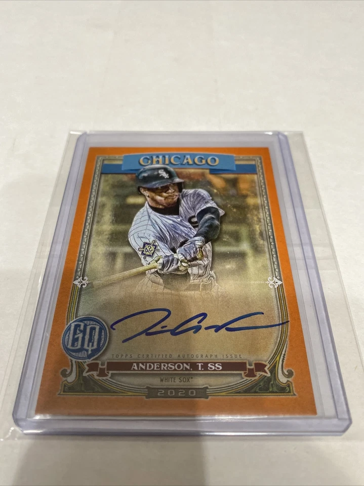 2021 Topps Gypsy Queen Tim Anderson Auto Jackie Robinson Day Orange #134 - Image 1 of 3
