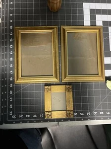 Photo Picture Frames Plastic Gold In Color 3 Pack, 2 7”x5” Photo, 2.5”x3” Ph. - Picture 1 of 4