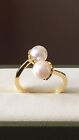 Sterling Silver Gold Plated Fresh Water Pearl Crossover (4.50Ct) Ring